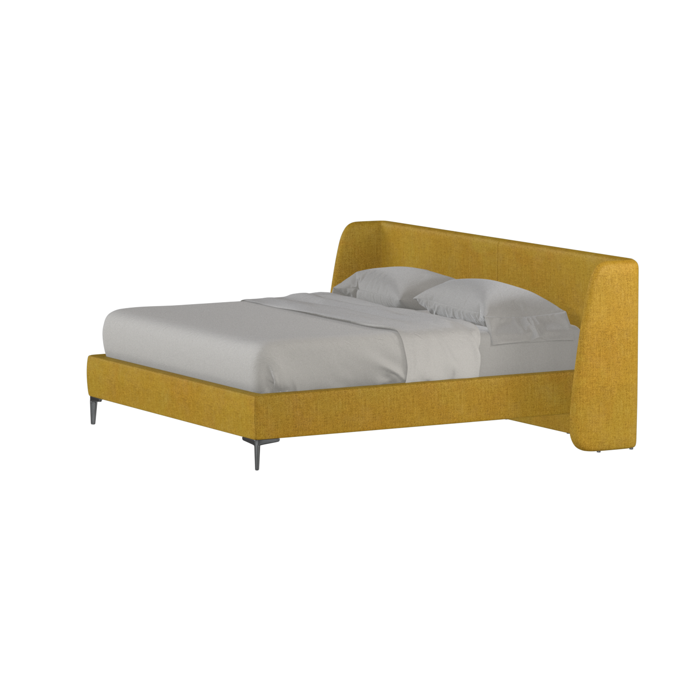 Abbey Upholstered Bed with Structured Headboard and Refined Lines
