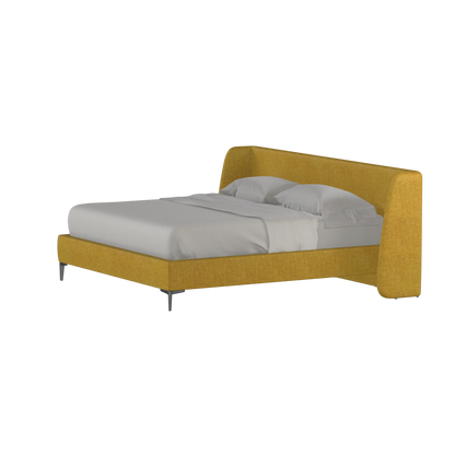 Abbey Upholstered Bed with Structured Headboard and Refined Lines