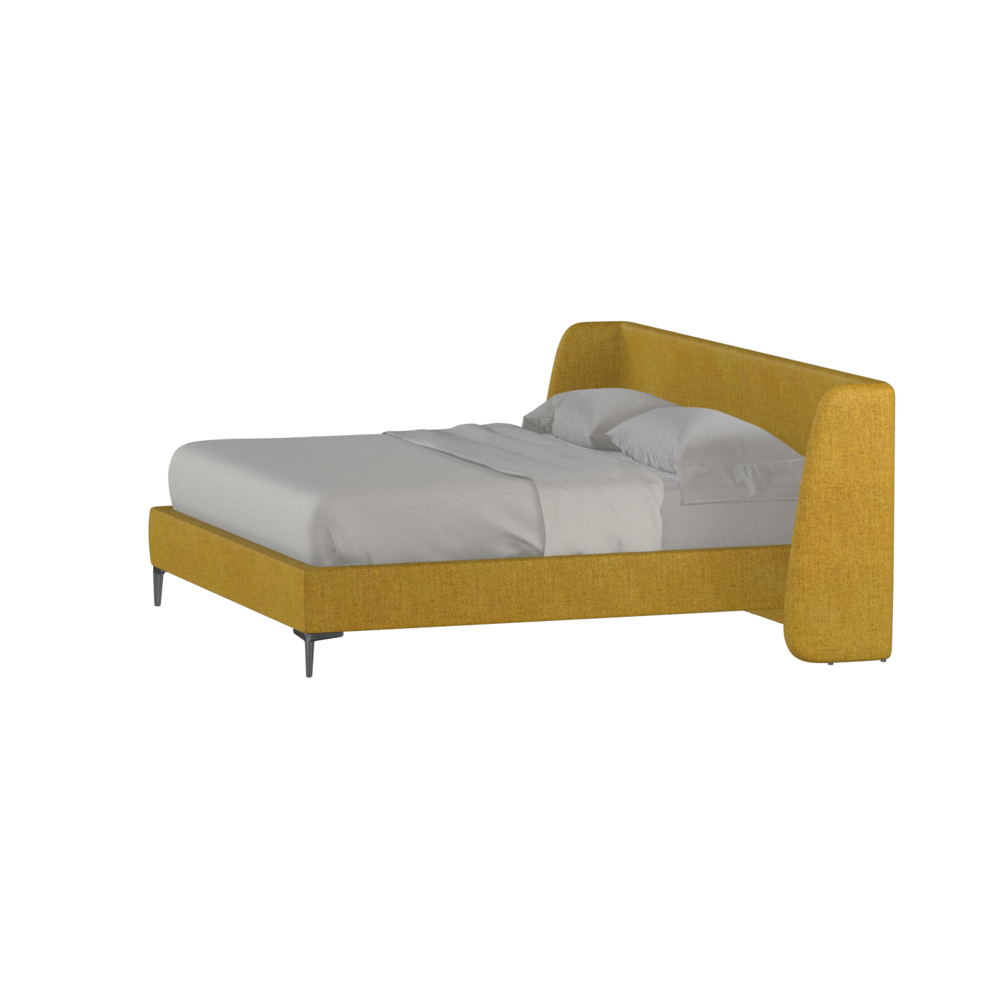 Abbey Upholstered Bed with Structured Headboard and Refined Lines