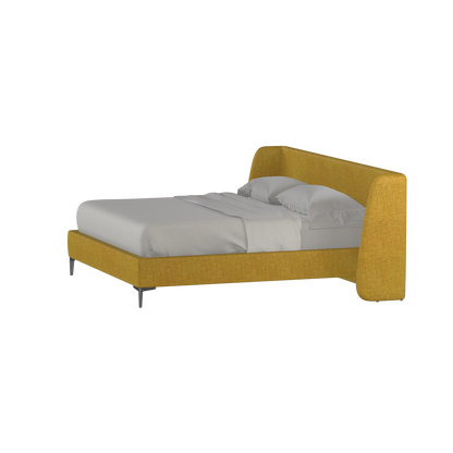Abbey Upholstered Bed with Structured Headboard and Refined Lines