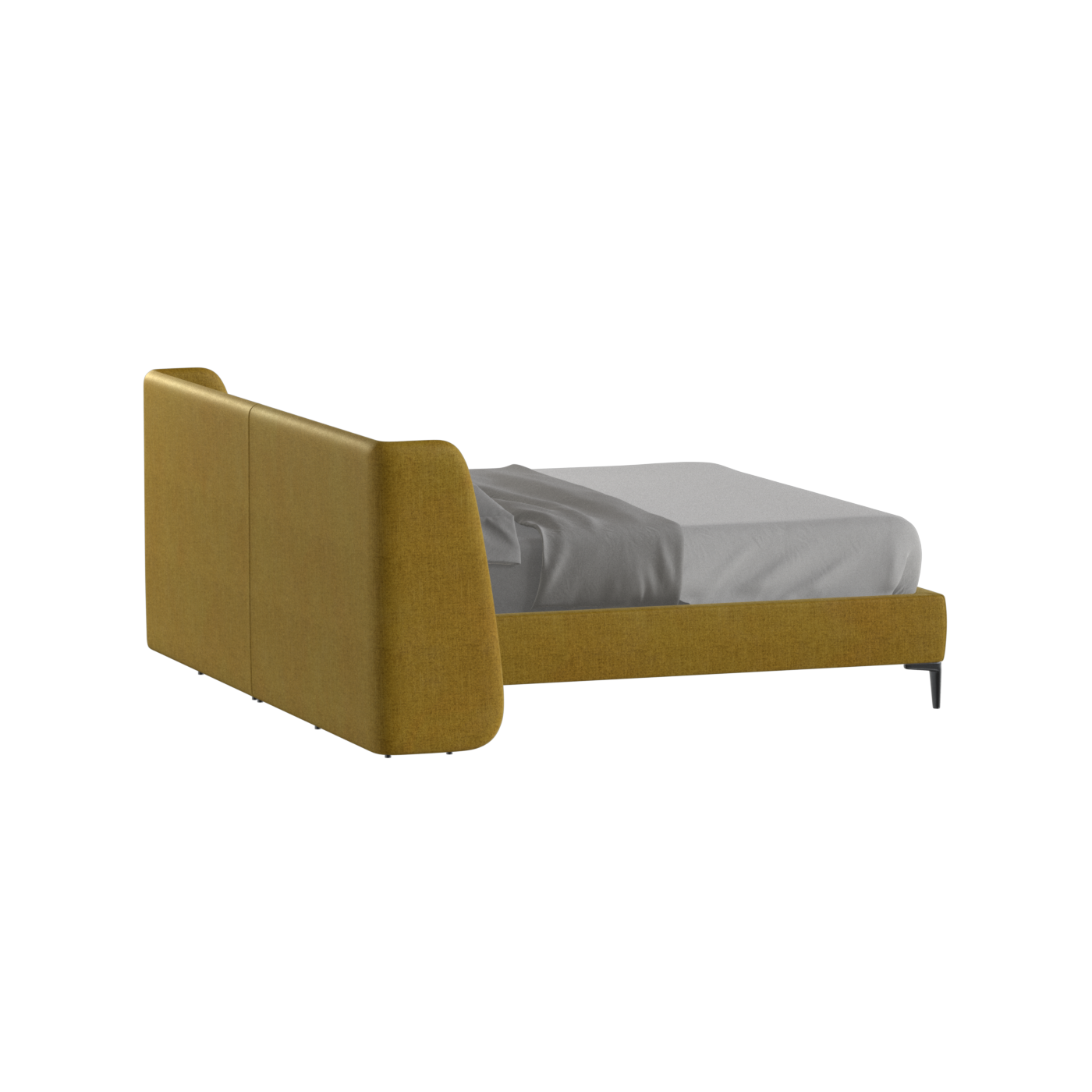 Abbey Upholstered Bed with Structured Headboard and Refined Lines