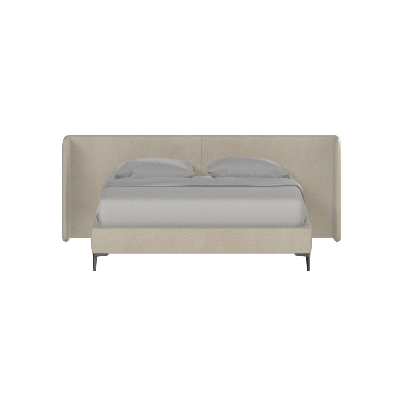 Abbey Upholstered Bed with Structured Headboard and Refined Lines