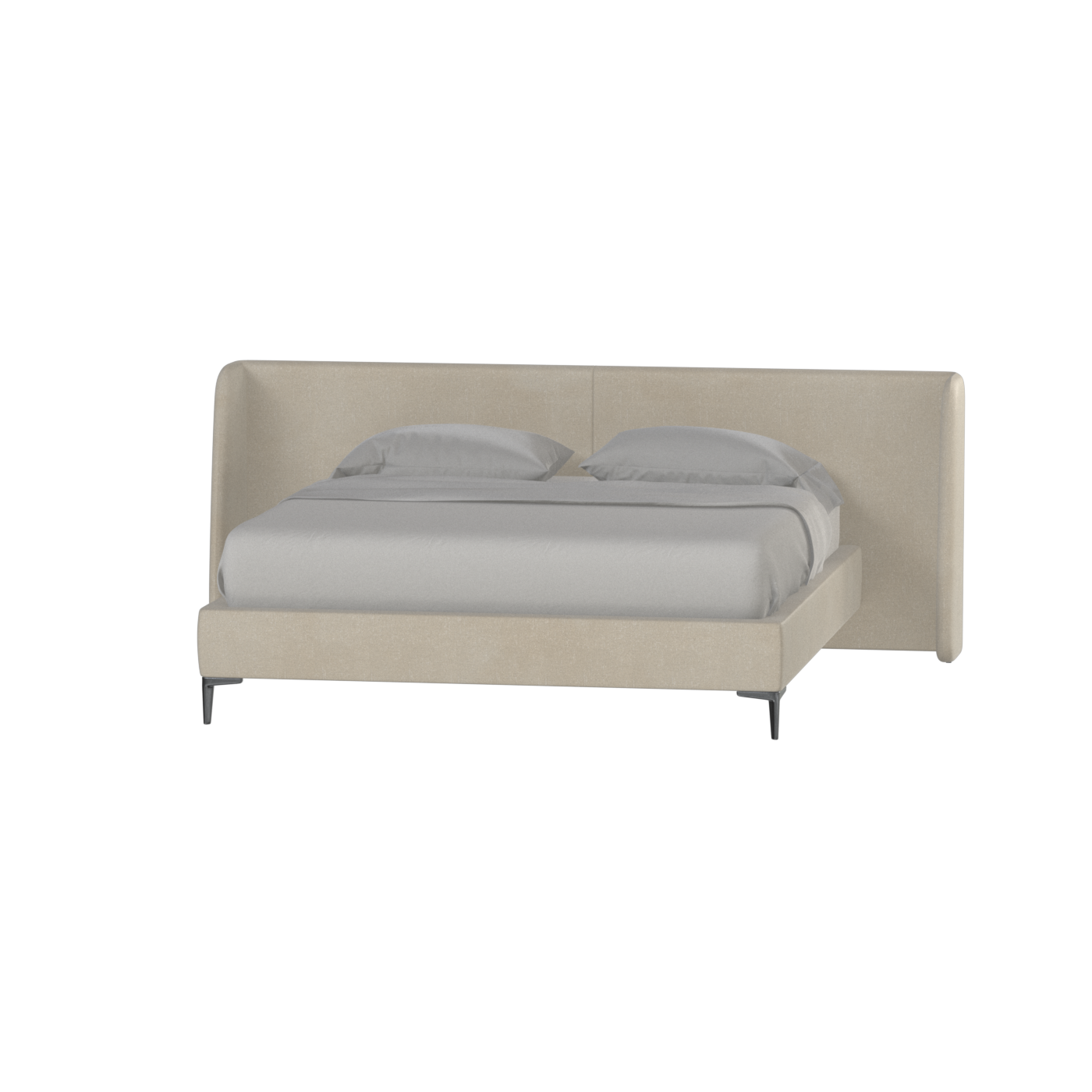Abbey Upholstered Bed with Structured Headboard and Refined Lines
