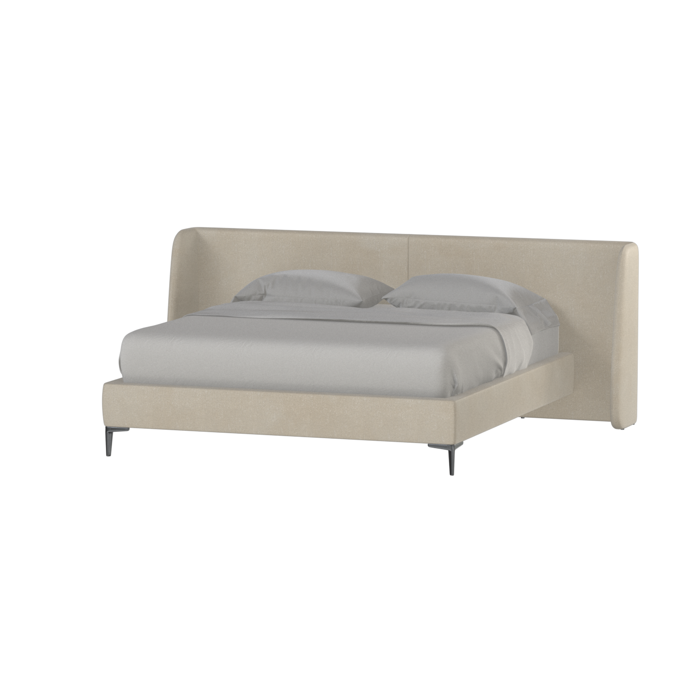 Abbey Upholstered Bed with Structured Headboard and Refined Lines