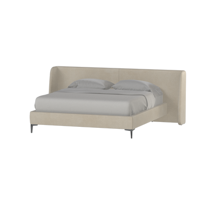 Abbey Upholstered Bed with Structured Headboard and Refined Lines