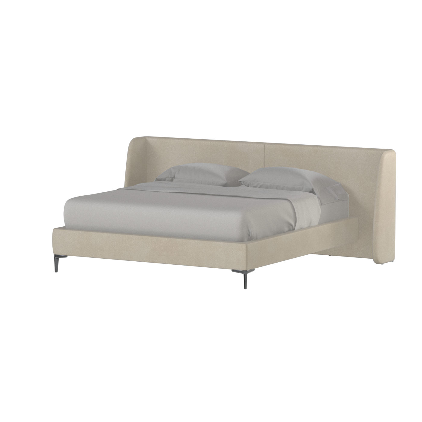 Abbey Upholstered Bed with Structured Headboard and Refined Lines