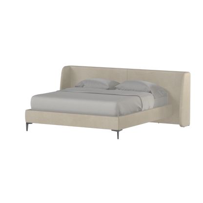 Abbey Upholstered Bed with Structured Headboard and Refined Lines