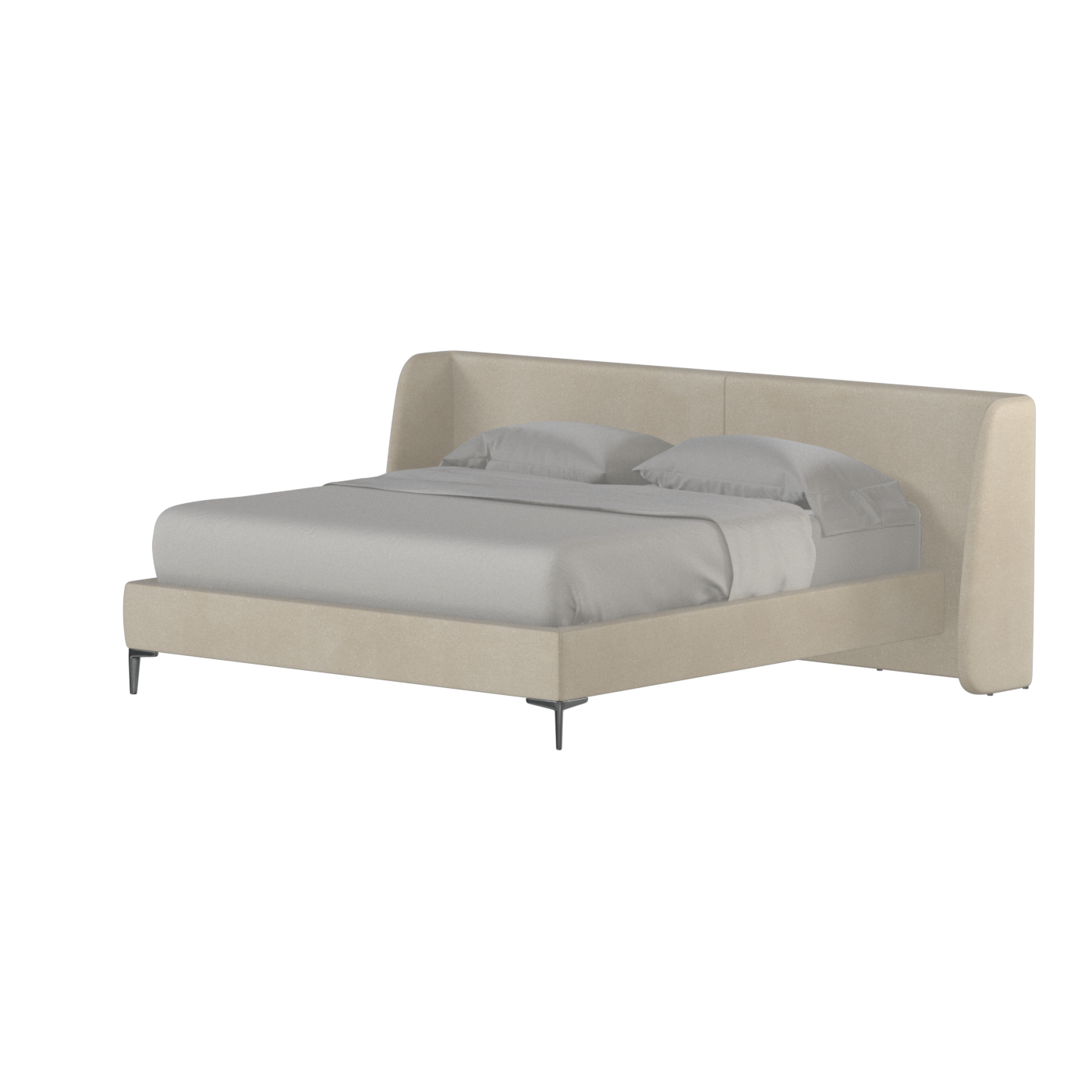 Abbey Upholstered Bed with Structured Headboard and Refined Lines