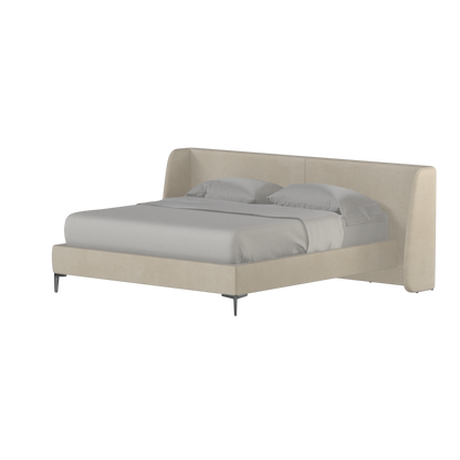 Abbey Upholstered Bed with Structured Headboard and Refined Lines