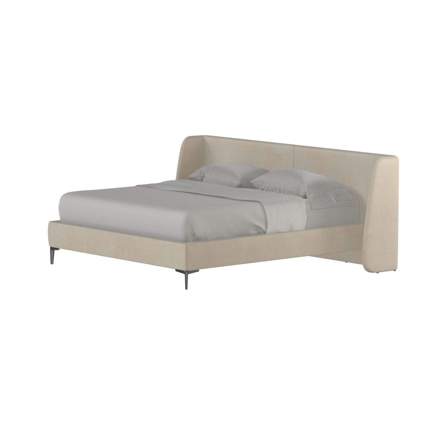 Abbey Upholstered Bed with Structured Headboard and Refined Lines