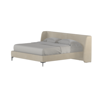 Abbey Upholstered Bed with Structured Headboard and Refined Lines