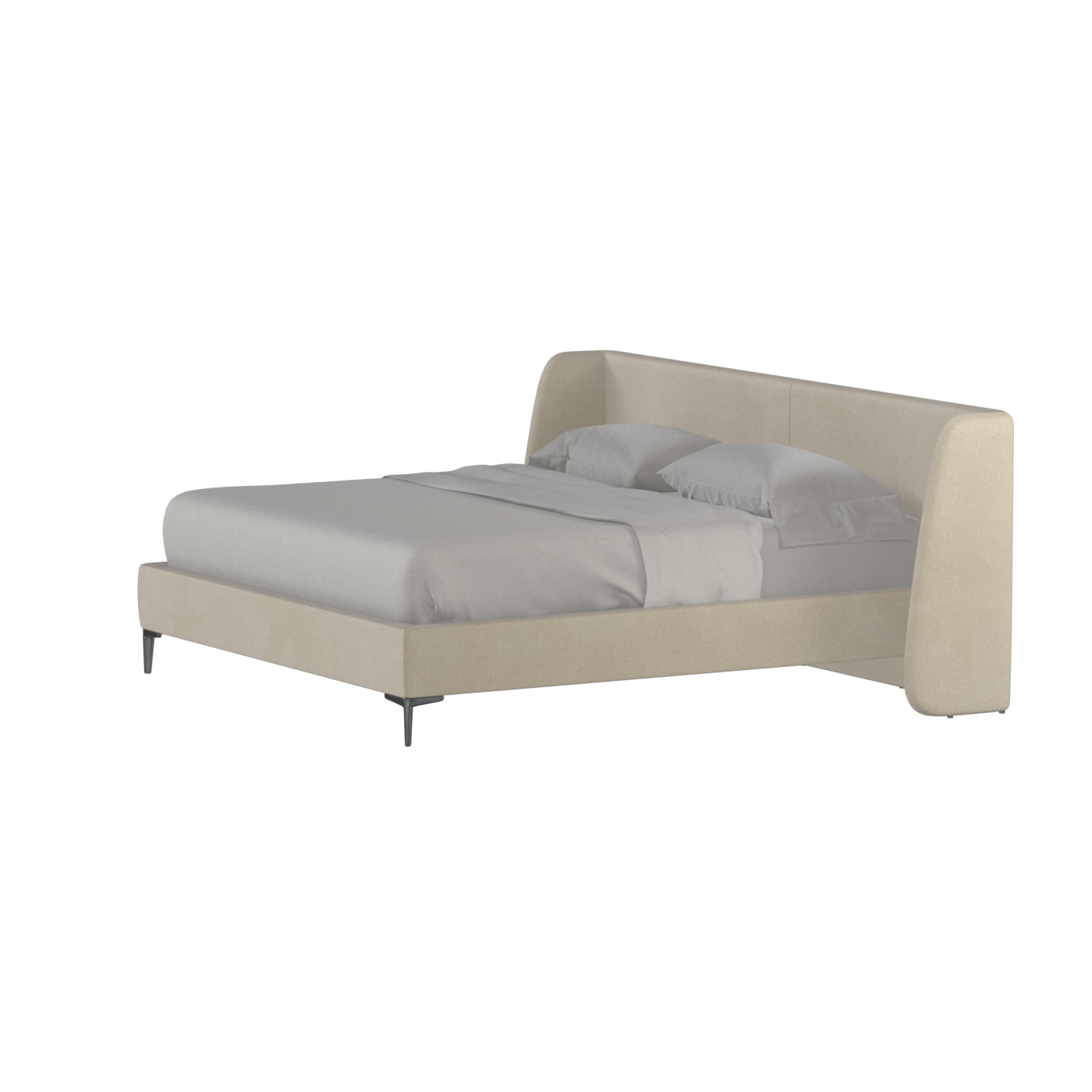 Abbey Upholstered Bed with Structured Headboard and Refined Lines
