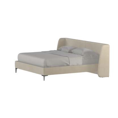 Abbey Upholstered Bed with Structured Headboard and Refined Lines