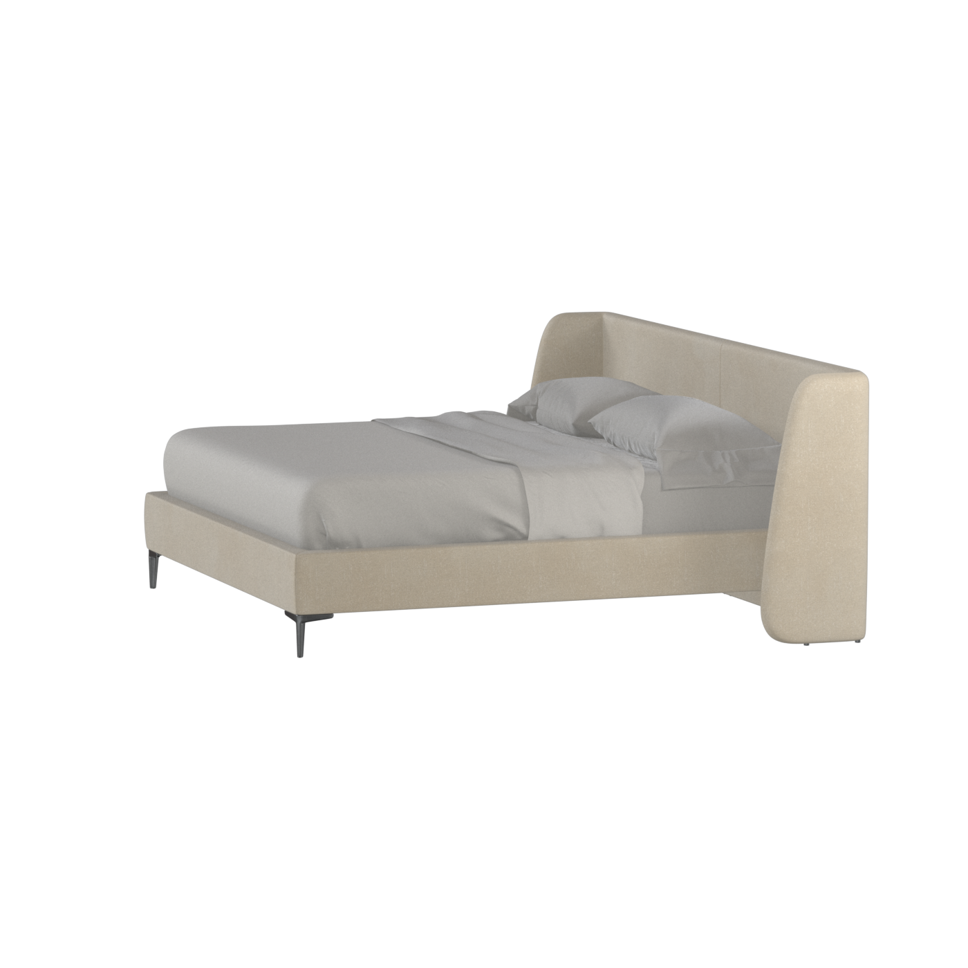 Abbey Upholstered Bed with Structured Headboard and Refined Lines