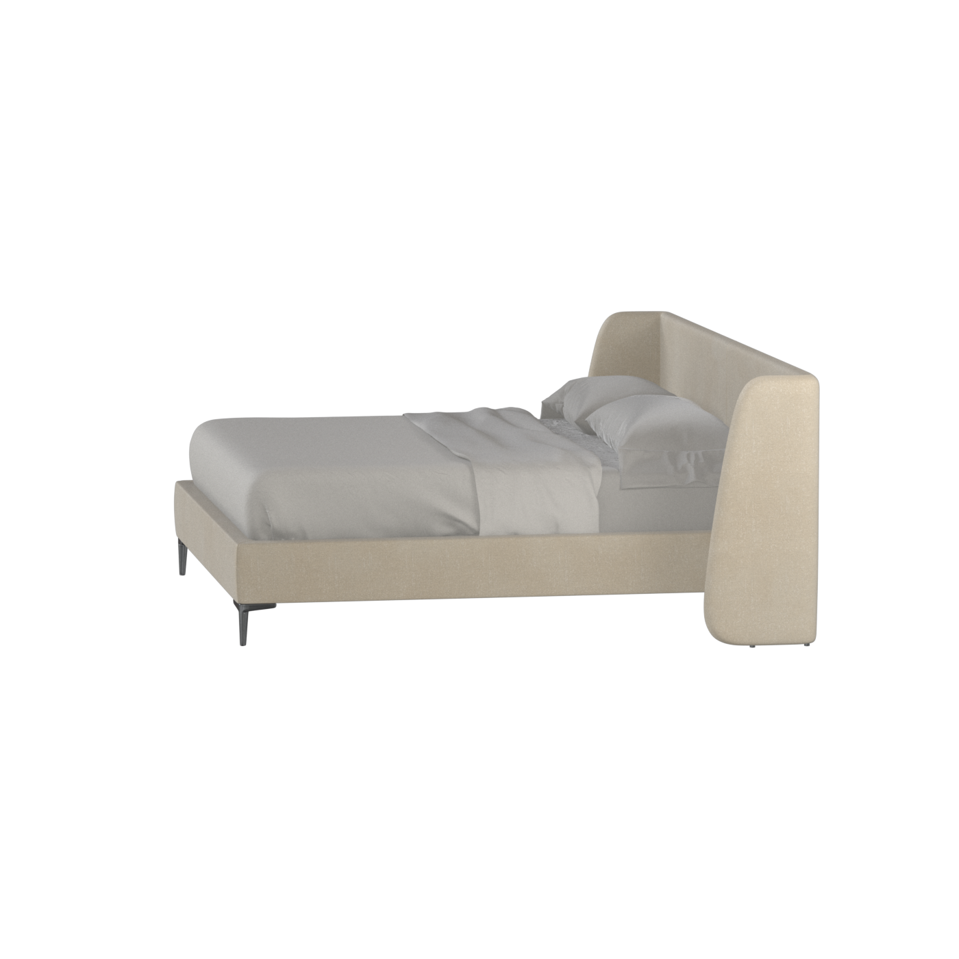 Abbey Upholstered Bed with Structured Headboard and Refined Lines