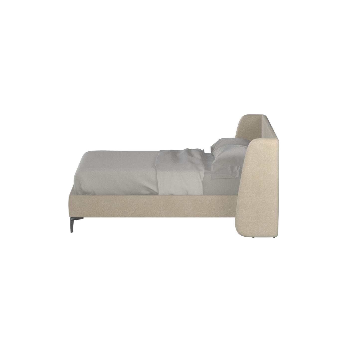 Abbey Upholstered Bed with Structured Headboard and Refined Lines