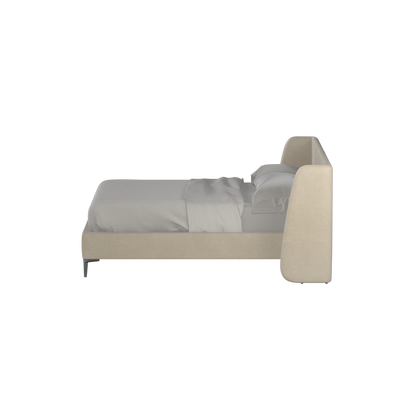 Abbey Upholstered Bed with Structured Headboard and Refined Lines