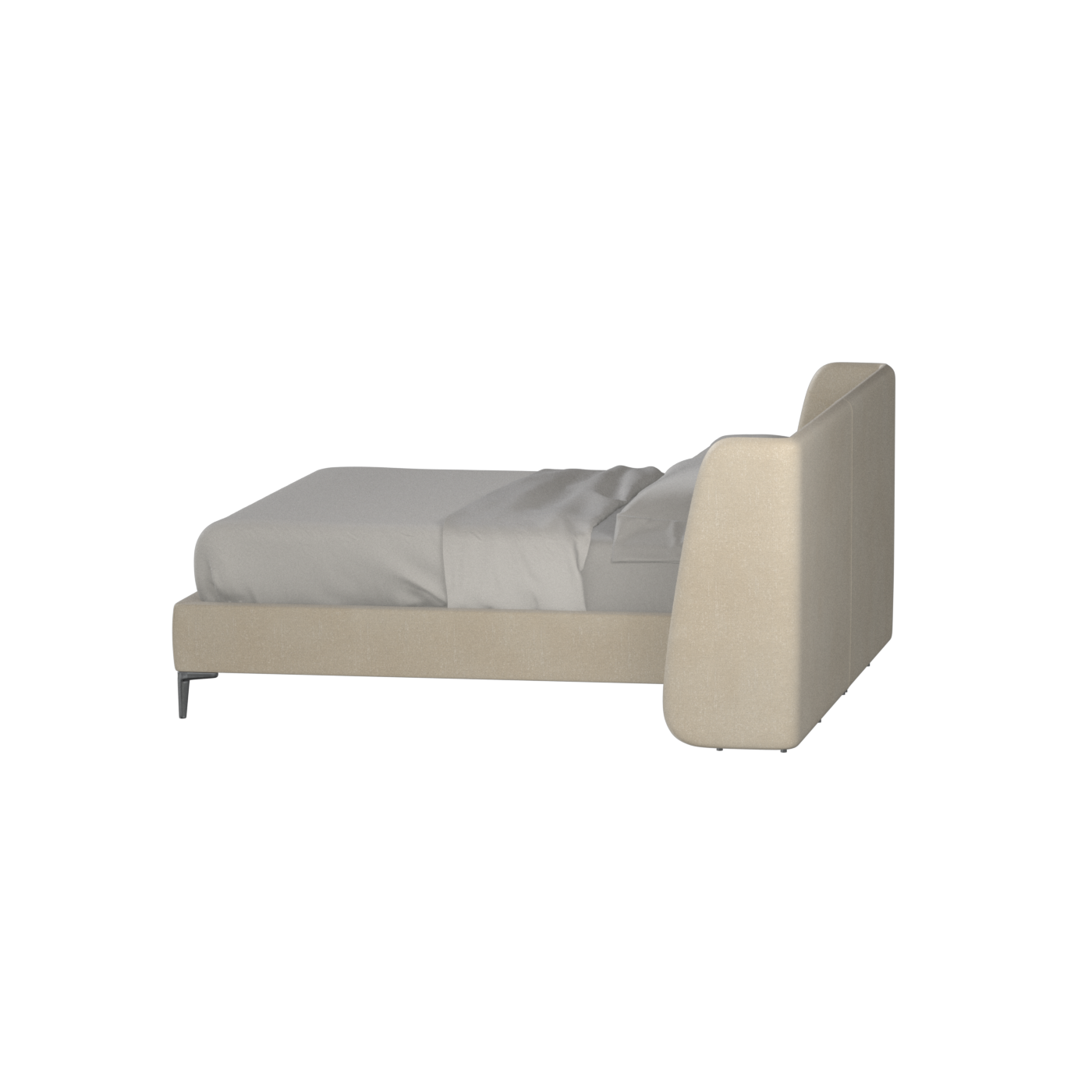 Abbey Upholstered Bed with Structured Headboard and Refined Lines