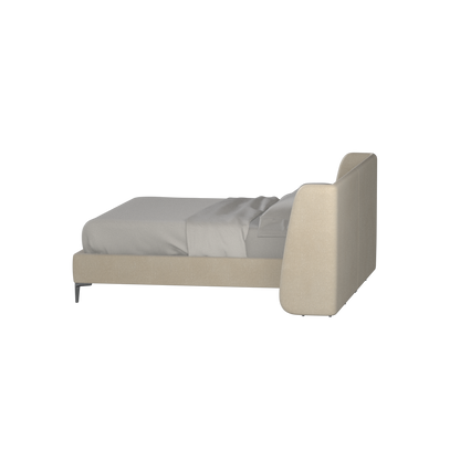 Abbey Upholstered Bed with Structured Headboard and Refined Lines