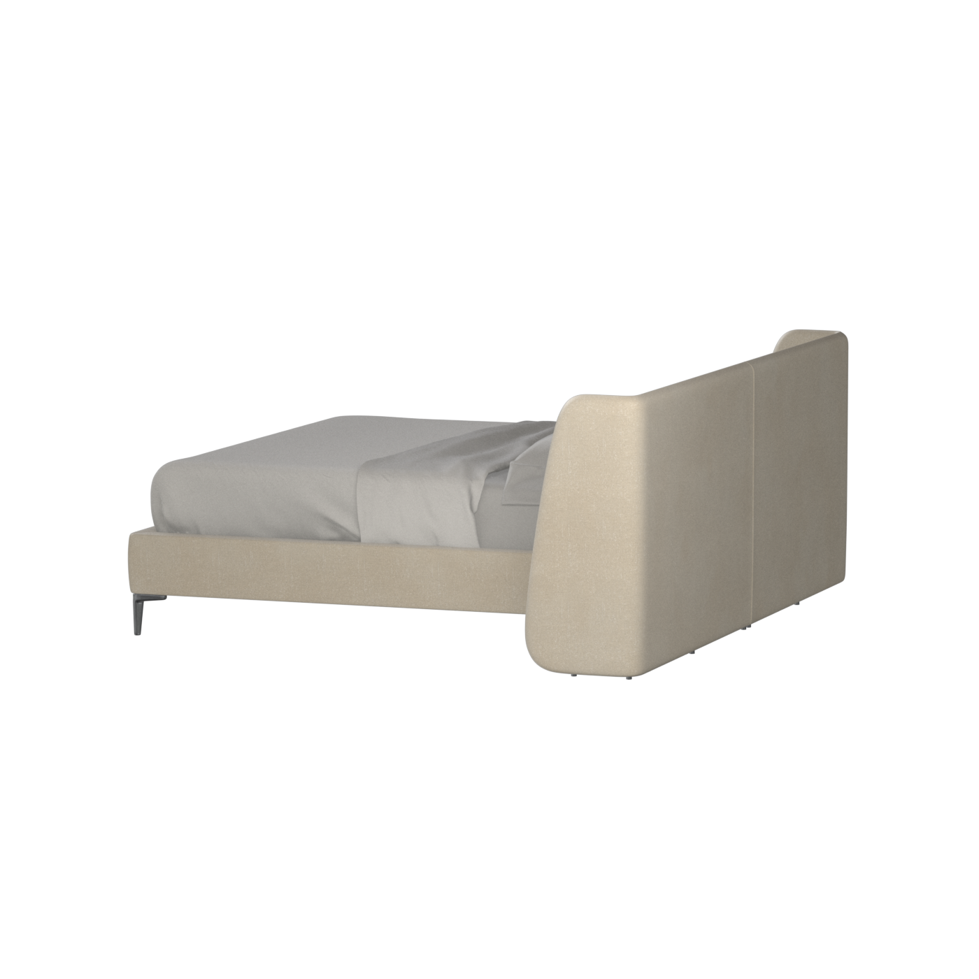Abbey Upholstered Bed with Structured Headboard and Refined Lines