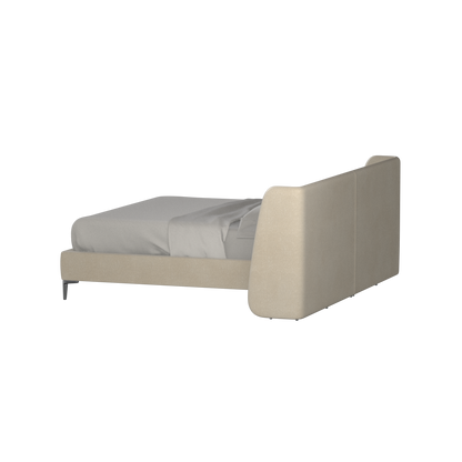 Abbey Upholstered Bed with Structured Headboard and Refined Lines