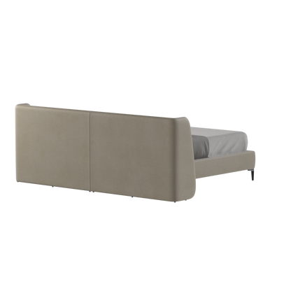 Abbey Upholstered Bed with Structured Headboard and Refined Lines