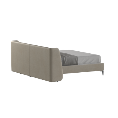 Abbey Upholstered Bed with Structured Headboard and Refined Lines