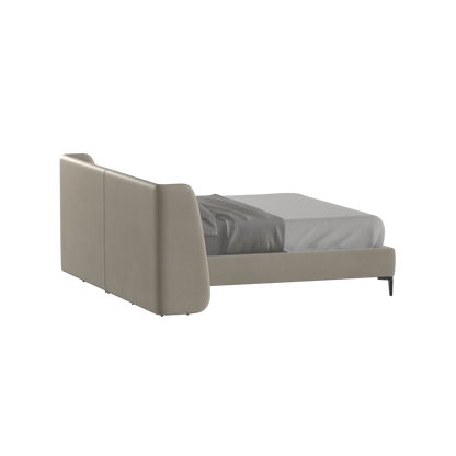 Abbey Upholstered Bed with Structured Headboard and Refined Lines