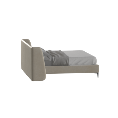 Abbey Upholstered Bed with Structured Headboard and Refined Lines