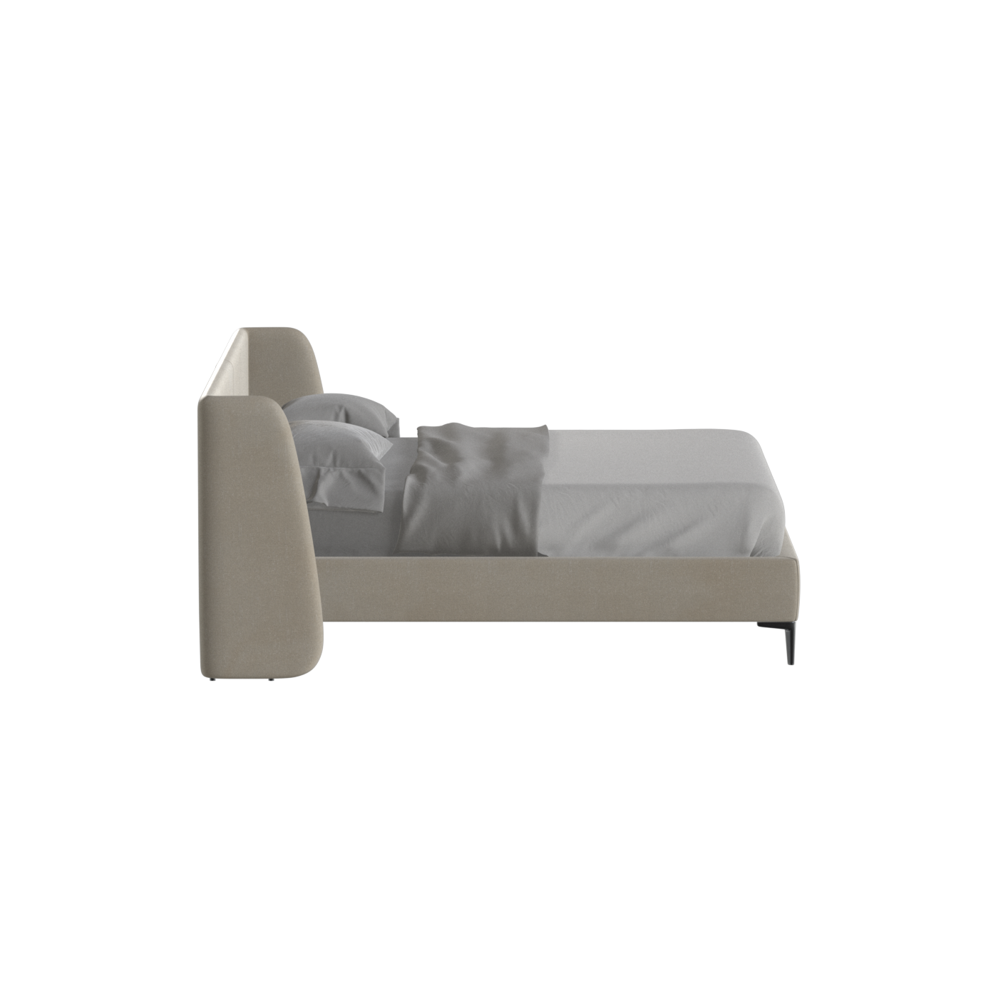 Abbey Upholstered Bed with Structured Headboard and Refined Lines