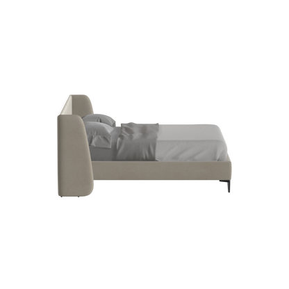 Abbey Upholstered Bed with Structured Headboard and Refined Lines