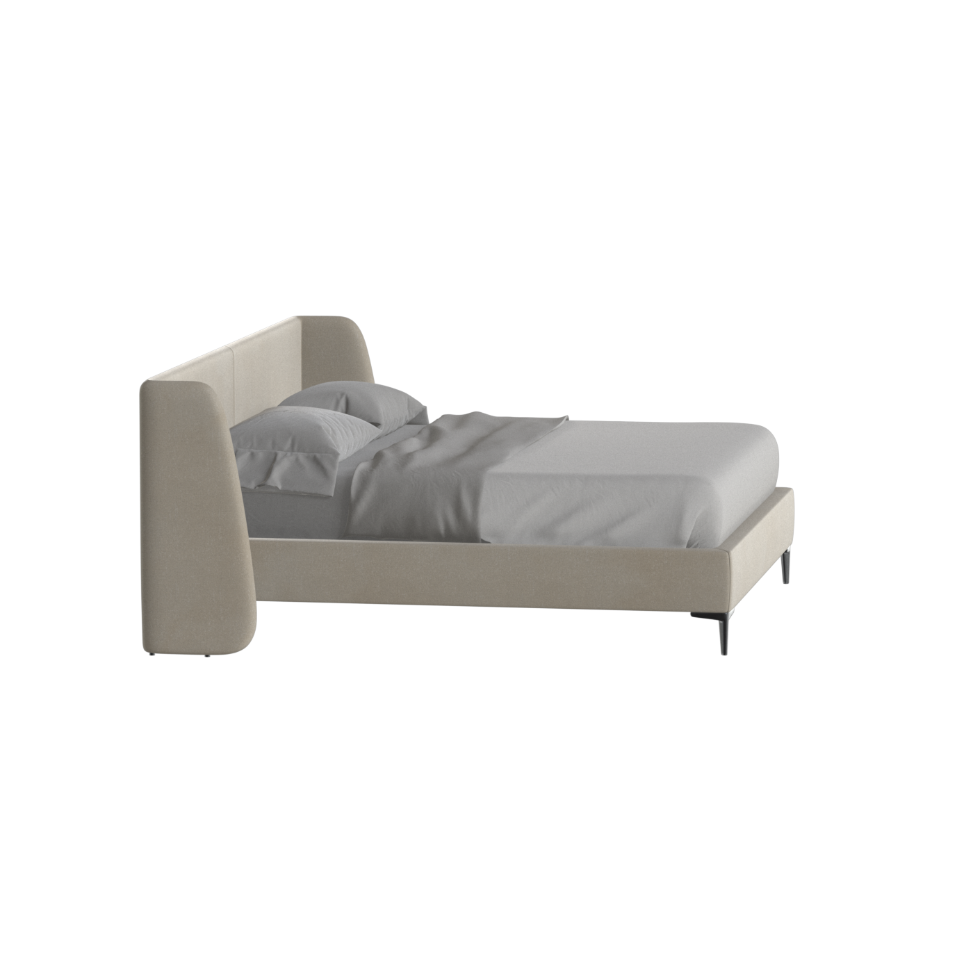 Abbey Upholstered Bed with Structured Headboard and Refined Lines