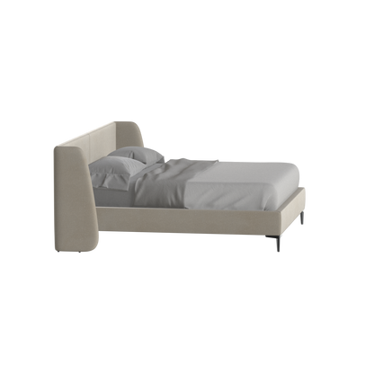 Abbey Upholstered Bed with Structured Headboard and Refined Lines