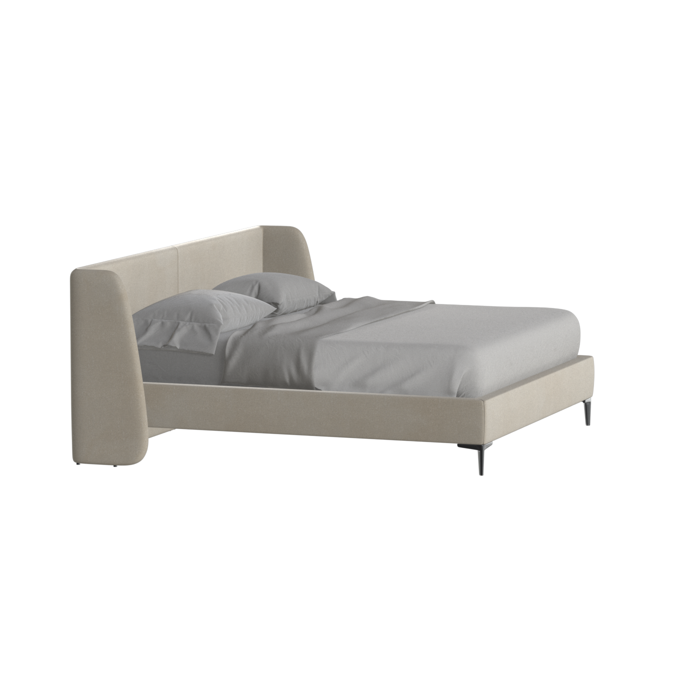 Abbey Upholstered Bed with Structured Headboard and Refined Lines