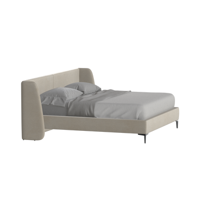 Abbey Upholstered Bed with Structured Headboard and Refined Lines