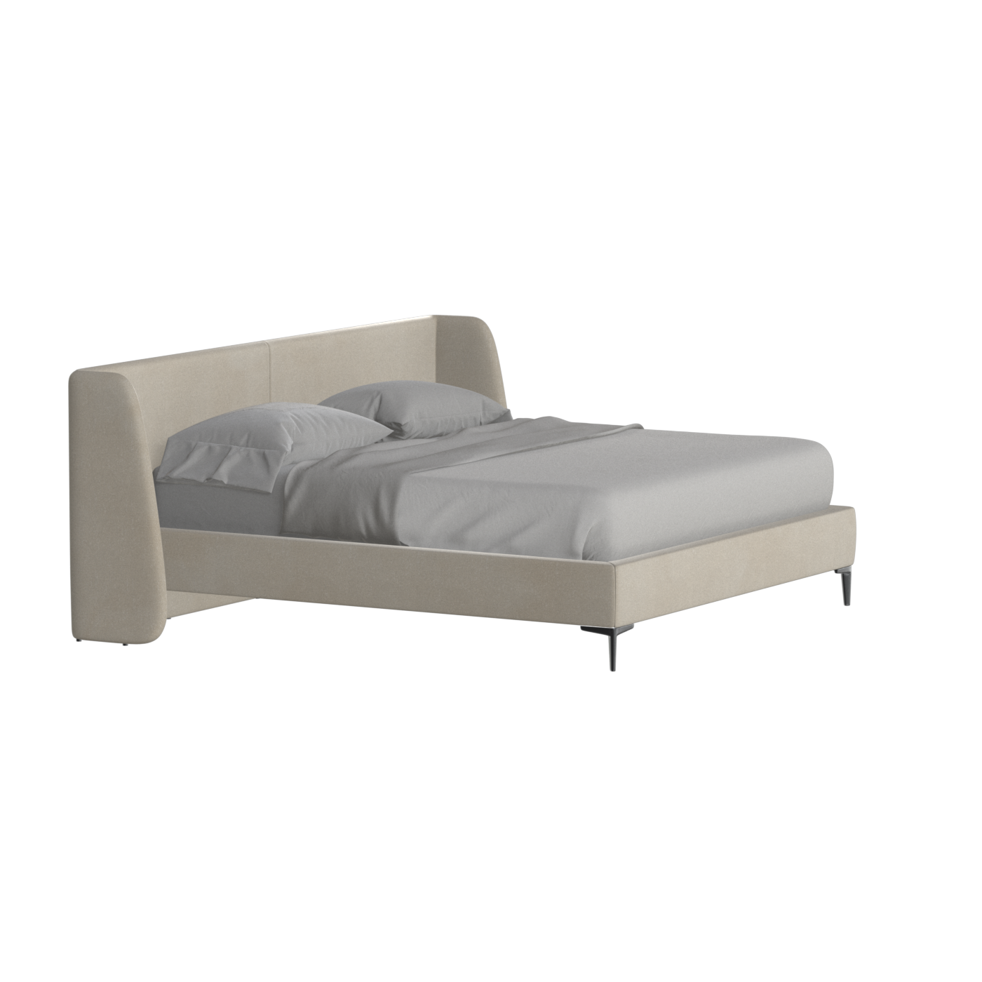 Abbey Upholstered Bed with Structured Headboard and Refined Lines