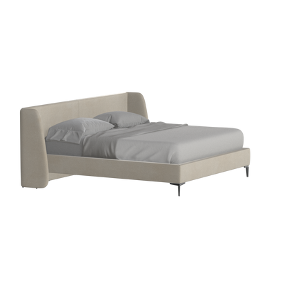 Abbey Upholstered Bed with Structured Headboard and Refined Lines