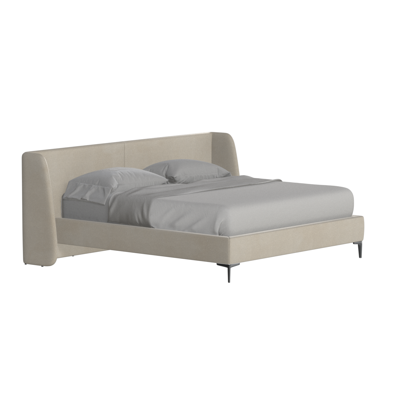 Abbey Upholstered Bed with Structured Headboard and Refined Lines