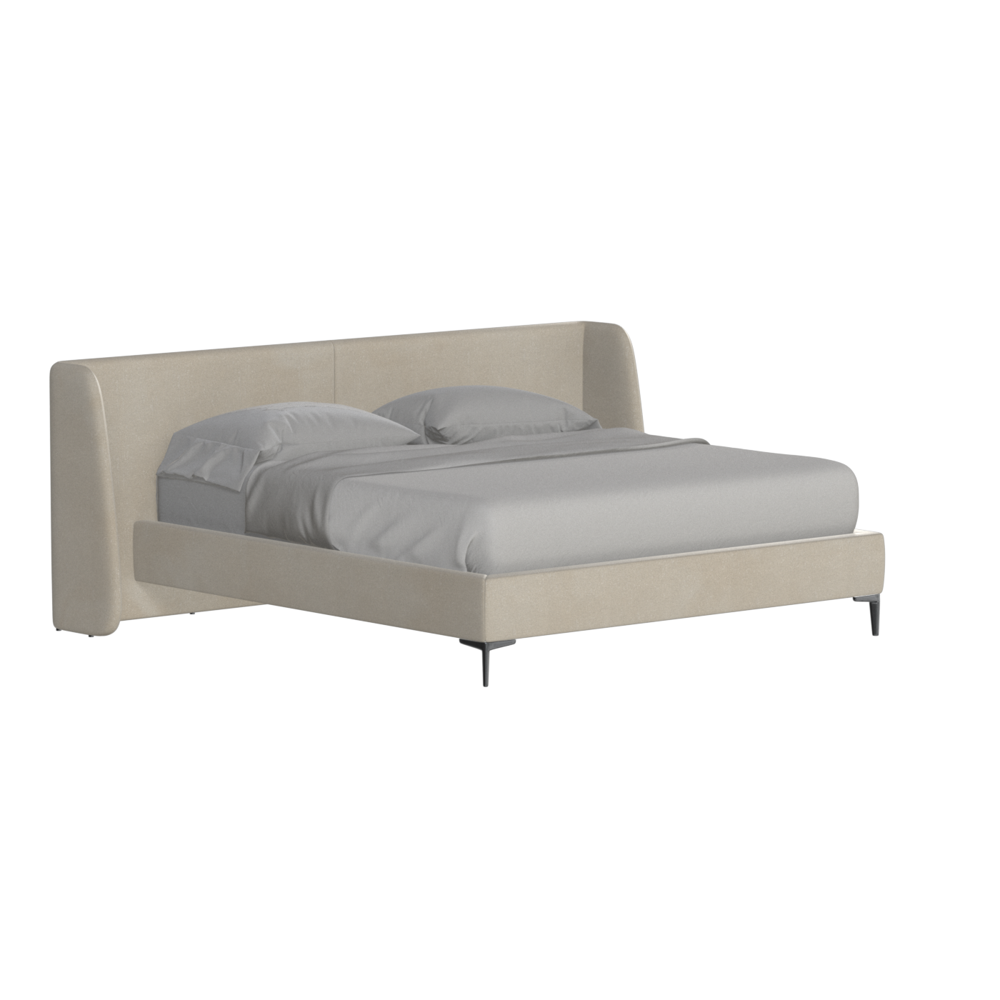 Abbey Upholstered Bed with Structured Headboard and Refined Lines