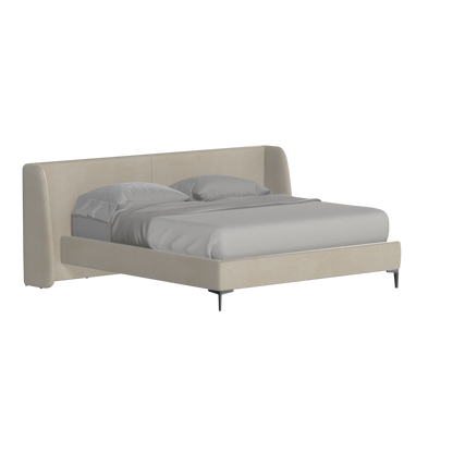Abbey Upholstered Bed with Structured Headboard and Refined Lines