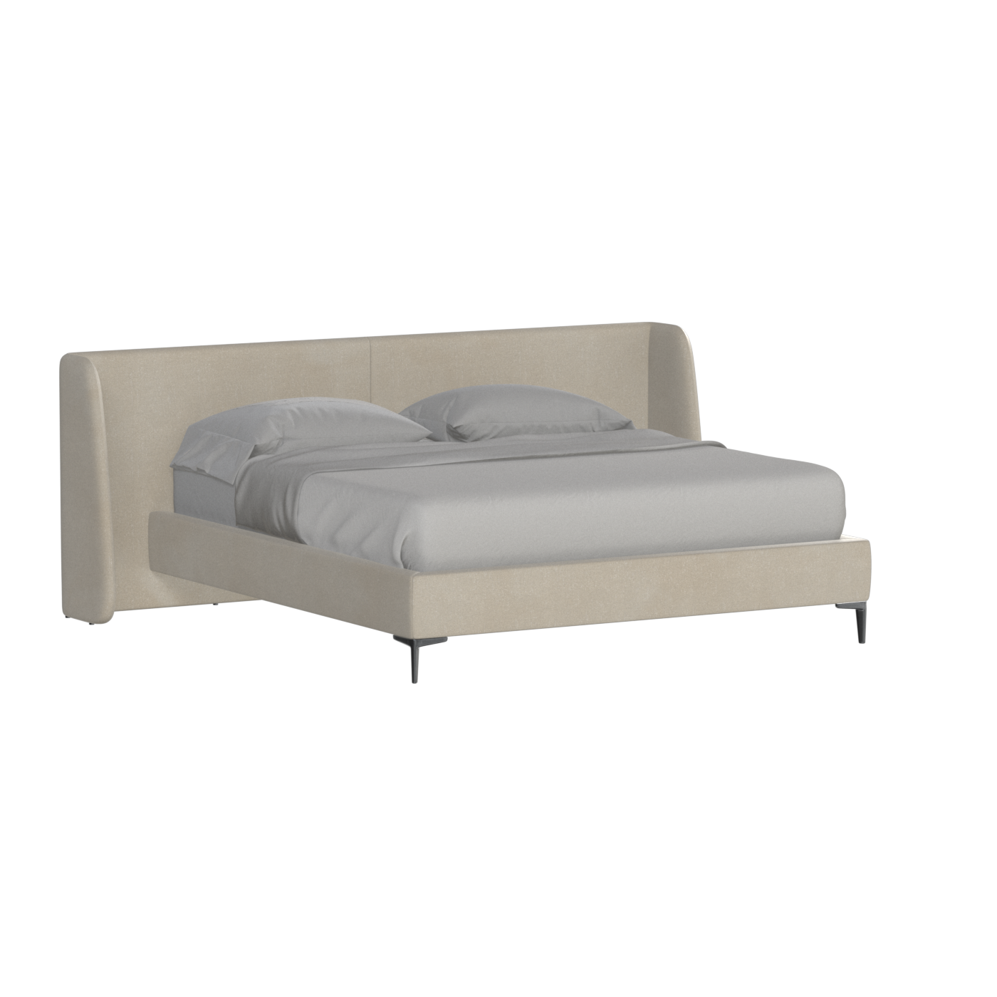 Abbey Upholstered Bed with Structured Headboard and Refined Lines