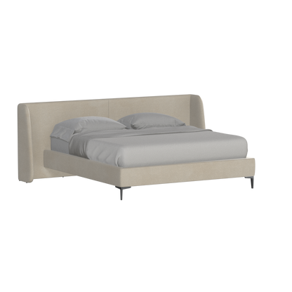 Abbey Upholstered Bed with Structured Headboard and Refined Lines
