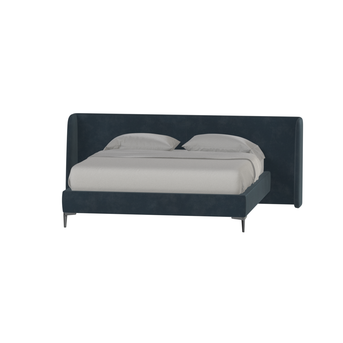 Abbey Upholstered Bed with Structured Headboard and Refined Lines