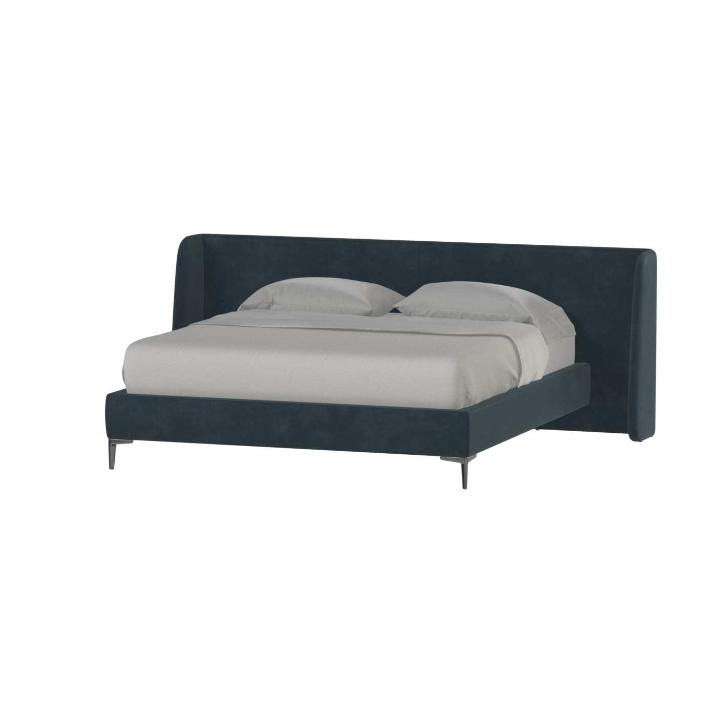 Abbey Upholstered Bed with Structured Headboard and Refined Lines