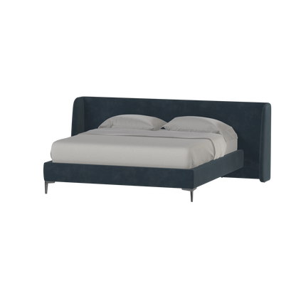 Abbey Upholstered Bed with Structured Headboard and Refined Lines
