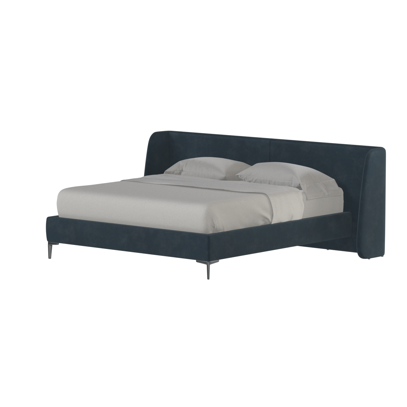 Abbey Upholstered Bed with Structured Headboard and Refined Lines