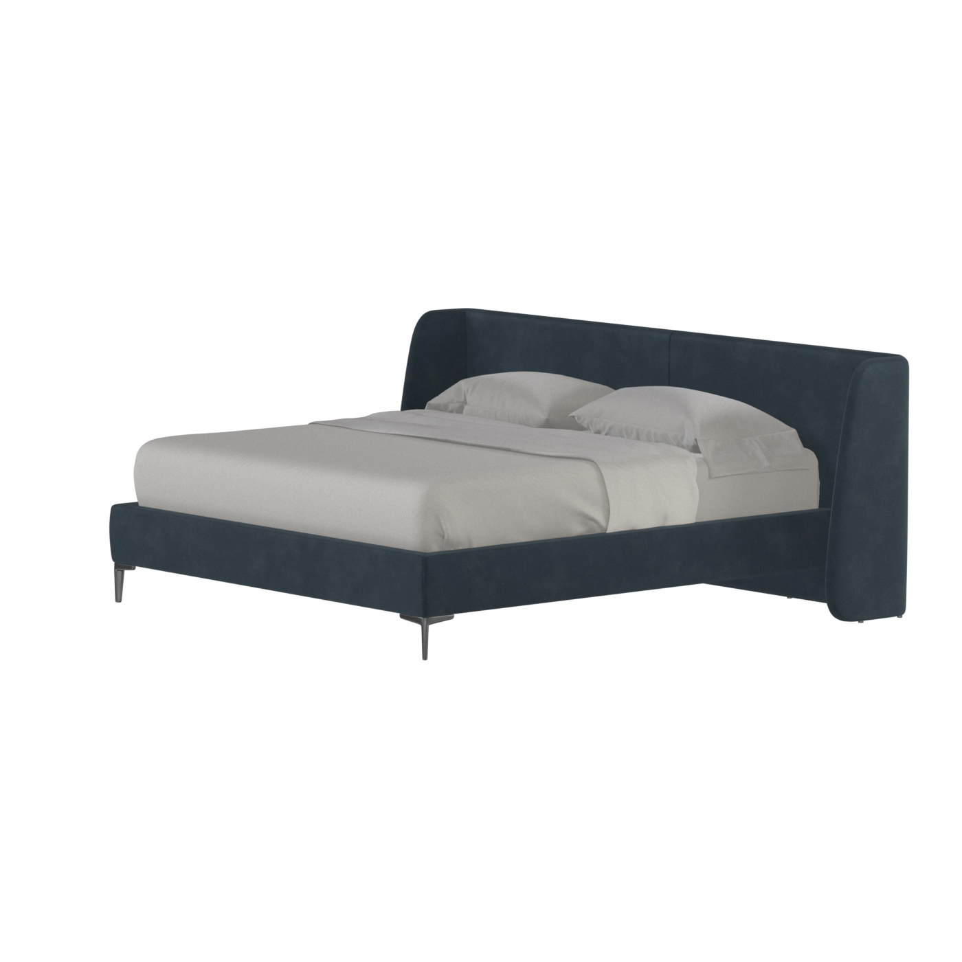Abbey Upholstered Bed with Structured Headboard and Refined Lines
