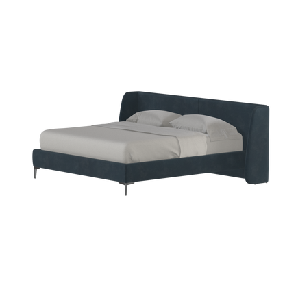Abbey Upholstered Bed with Structured Headboard and Refined Lines