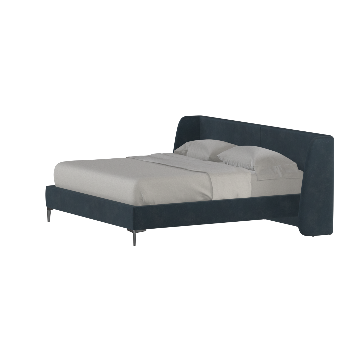 Abbey Upholstered Bed with Structured Headboard and Refined Lines