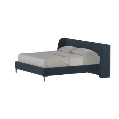 Abbey Upholstered Bed with Structured Headboard and Refined Lines